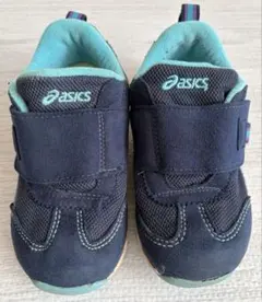 ASICS ベルクロシューズ ネイビー/ターコイズ