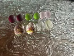 ガラスのピアスセット148サージカルステンレスシルバー