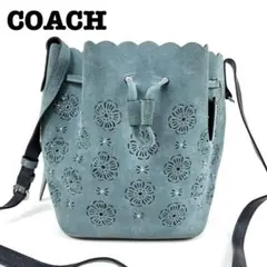 【suedo✨flower】COACH shoulder bag blue