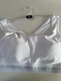 アンダーアーマー　UAクロスバッグブラ　ミッド ホワイトMD