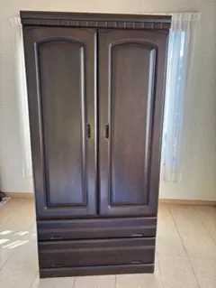 ダークブラウン クローゼット ミラー付き