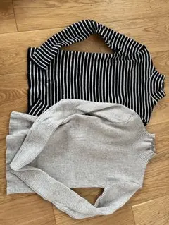 ストライプニットセーター2枚セット