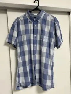 TOMMY HILFIGER チェック柄 半袖シャツ ブルー