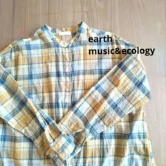 （美品）チェックワンピ　シャツワンピ　　長袖　チュニック　ブラウス