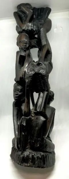 マコンデ彫刻　2体セット　アフリカ マコンデ ウジャマ【010211003】 | Makonde Art Museum SHOP