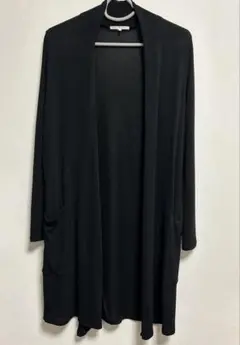 ドゥクラッセ　長袖ロングカーディガン　黒　M sizeのサムネイル
