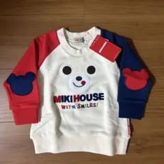 新品未使用　ミキハウス　トレーナー　顔ドン　プッチー　マルチカラー　80