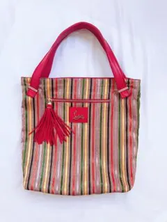 Christian Louboutin リボンストライプ タッセル トートバッグのサムネイル