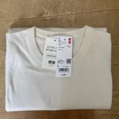 ぷ*ん様 ユニクロ メリノクルーネックセーター 長袖 オフホワイト L