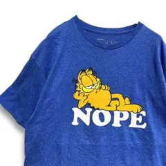 BLPT キャラ Tシャツ 古着 青 ガーフィールド ネコ 猫 アニメ アメコミ