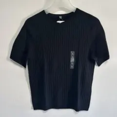 UNIQLO 3Dメリノリブ クルーネックセーター ブラック L