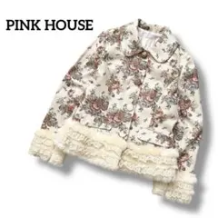 PINK HOUSE　バラ柄ゴブラン織レースフェイクファージャケットのサムネイル