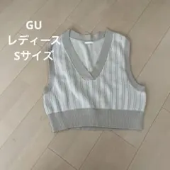 GU ライトベージュ Vネック ベスト S