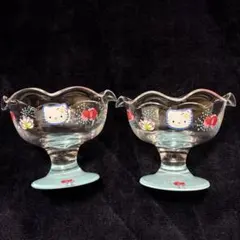 希少 レトロ ハローキティ グラス デザートグラス 金魚 ガラス 食器 サンリオ