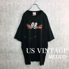 b0017 US VINTAGE Tシャツ 黒 2XL メキシコ製 アメ車