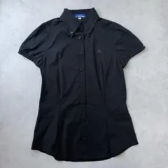美品バーバリーブルーレーベル　ボタンダウン　シャツブラウス　パフスリーブ
