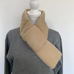 【新品　未使用】中綿マフラー　ティペット　ベージュ　男女兼用　匿名配送