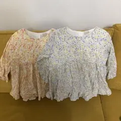 花柄長袖シャツ 2枚セット 120