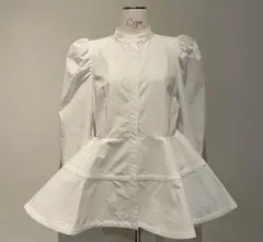 シーニュ cygne ペプラム シャツ ブラウス バンドカラー - メルカリ