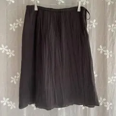 コムサイズム♡プリーツ加工　フレアスカート　M～L　　ブラウン　無地