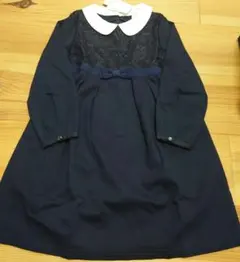 襟付きフォーマルワンピース125cm①★リボン
