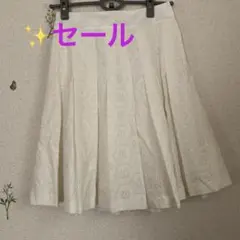 お値下げ！ICB レースプリーツスカート ひざ丈. S オフホワイトのサムネイル