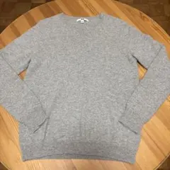 UNIQLO カシミヤセーター長袖　ライトグレー　XL