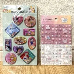 ディズニープリンセス ウォーターシール&キラキラアニマル タイルシール セリア