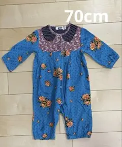 Letoco 花柄ドットカバーオール　70