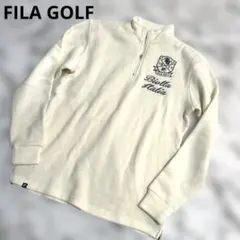 FILA GOLF☆ゴルフウェア　裏起毛　長袖　ハーフジップ　ホワイト　Mサイズ