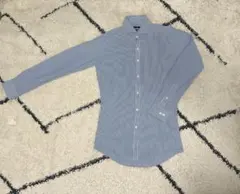 スーツセレクト　スーパーノンアイロン 4S 長袖シャツ 水色ストライプ