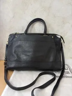 Potion ブラックレザーショルダーバッグ　保存袋付き