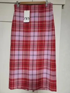 【新品】タグ付き ZARA チェック柄 タイトスカート S
