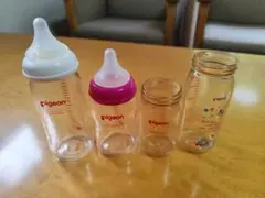 ピジョン 哺乳瓶 150ml 240ml セット ガラス2本 プラスチック2本