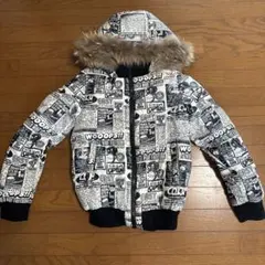155.ココルル COCOLULU ダウンジャケット 総柄 フード付き Mサイズのサムネイル