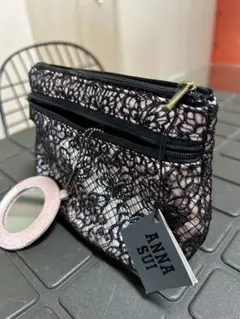 ANNA SUI アナスイ レース柄ポーチ ミラー付き