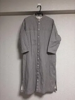 prit ストライプ 長袖シャツワンピース　綿100%