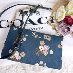 akiさん様 コーチ デニム花柄 フローラル 2way ショルダーバッグ