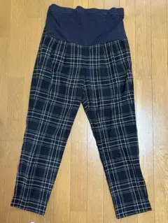 マタニティ　ズボン　妊娠　レプスィム　チェック　秋冬春　lepsim ゴム