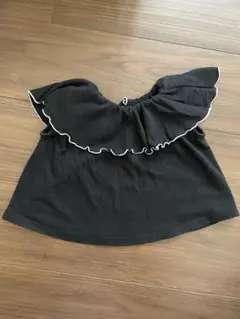 【24時間以内発送】BREEZE ブラック フリルトップス 80