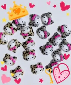 ハローキティ ヒョウ柄 ネイルパーツギャルネイル　高品質
