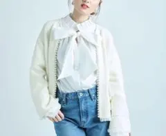 Apweiser-richeパールデザインニットジャケット