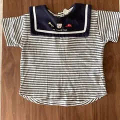 Cottoli セーラー襟 ボーダーTシャツ 90cm
