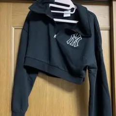 NYロゴ クロップドスウェット Mサイズ 黒