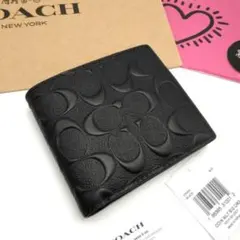 本日特別価格　新作　新品　COACH　折り財布　メンズ　人気の小銭入れ付き
