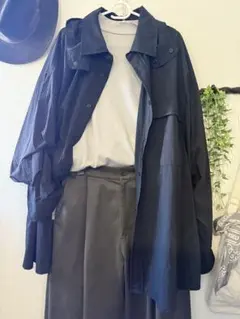 フード付きオーバーシャツ（ブラック）