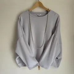 AMERICAN HOLIC ライトグレー 長袖Tシャツ M 淡い紫色