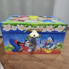 な742 ミッキー ミニー オルゴール 木製 木箱 ディズニー レトロ