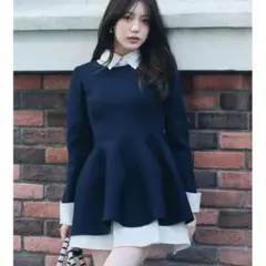 SNIDEL シャツレイヤードニットチュニック