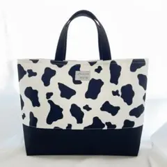 名入れ可能【レッスンバック】シンプルうし柄　まち付　入園入学　幼稚園　小学校